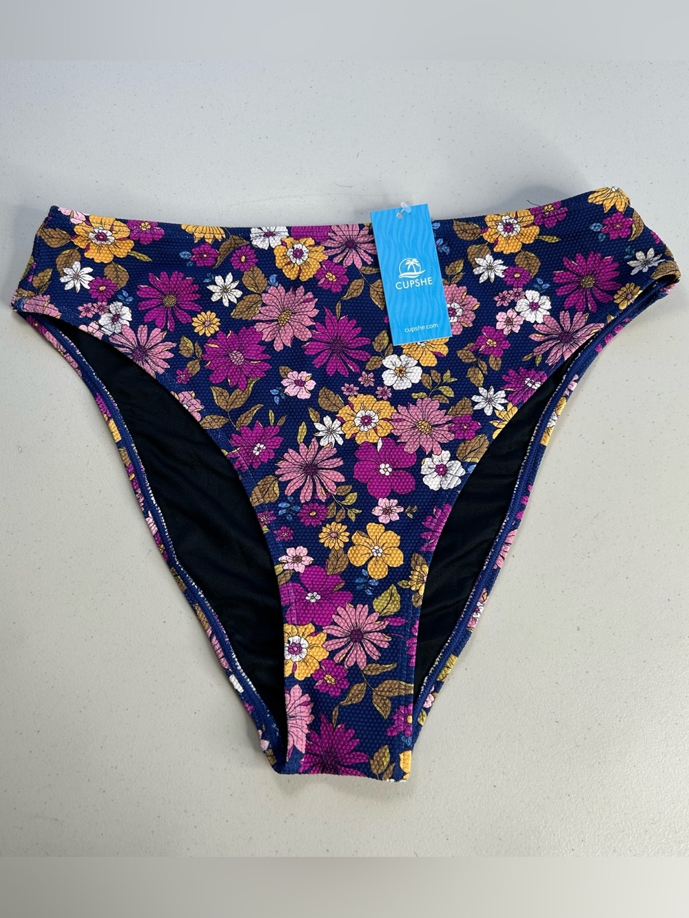 Cupshe Bikini Bottom Purple Floral Large New